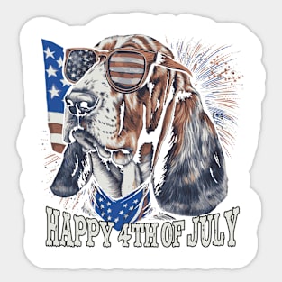 Happy 4th Of July Dog Art Sticker